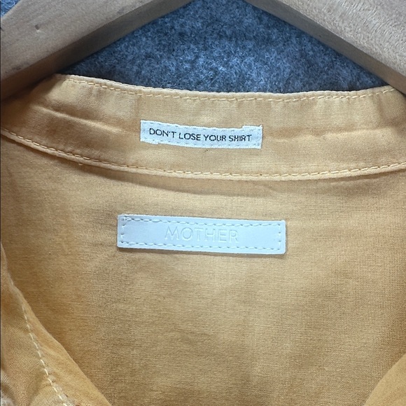 Mother Mustard Button-Up Blouse 100% Cotton Size Large - Picture 6 of 8